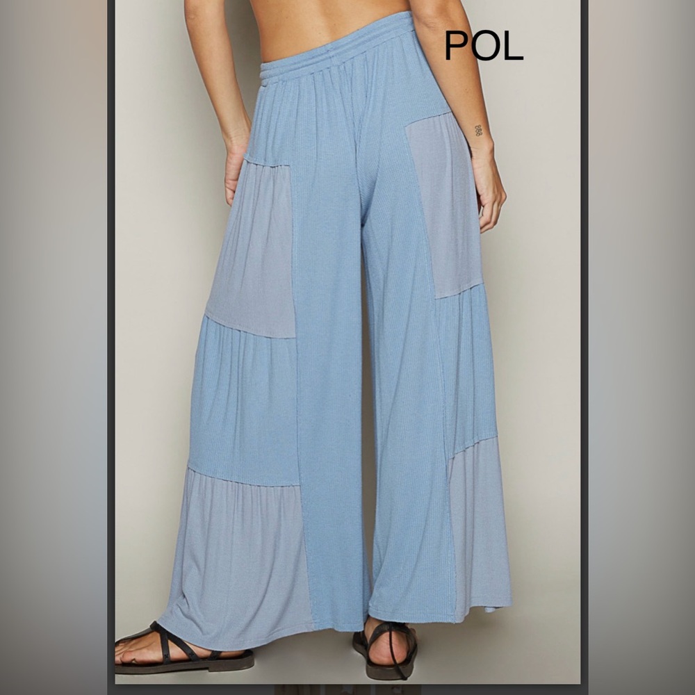 BPB203-1💙NEW! POL pretty Light Blue  Wide-Leg Pants perfect on trend look!